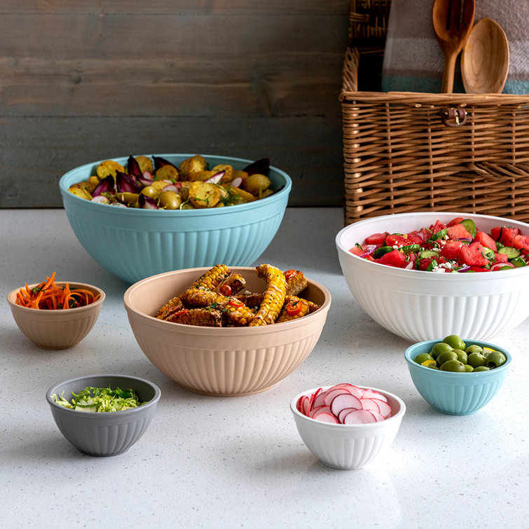 Earth-Tone Melamine Mini Prep and Serve Bowl Set, 4-Piece