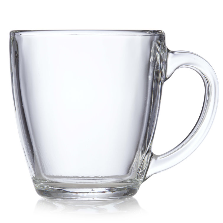 Libbey 15.5 Ounce Clear Glass Tapered Mugs, Set of 8
