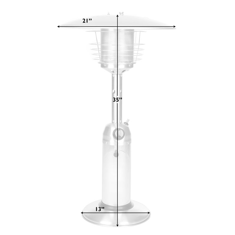 Stainless Steel Tabletop Propane Patio Heater with Auto Shutoff