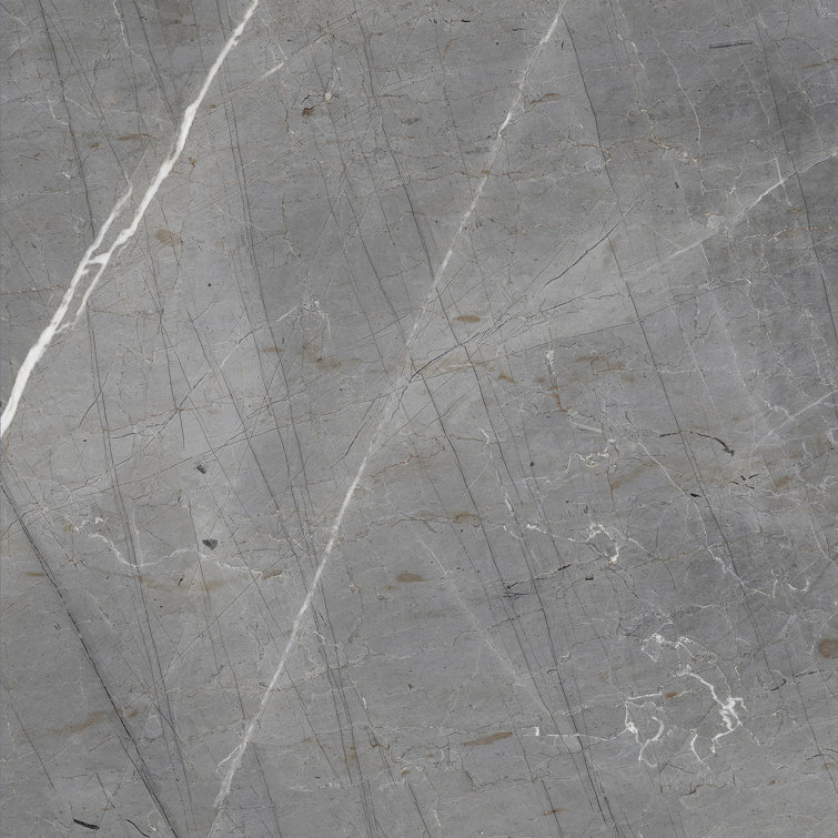 Bonneville 12" x 12" Grey and White Marble Peel and Stick Floor Tiles