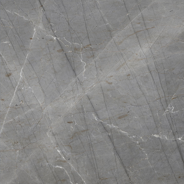 Bonneville 12" x 12" Grey and White Marble Peel and Stick Floor Tiles