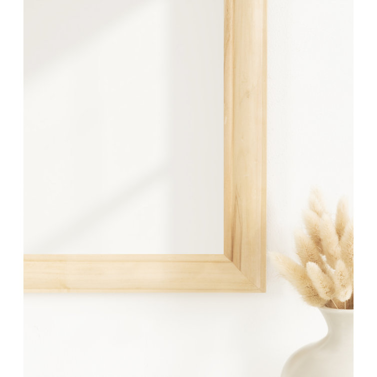 Natural Arched Wooden Wall Mirror 36" x 24"