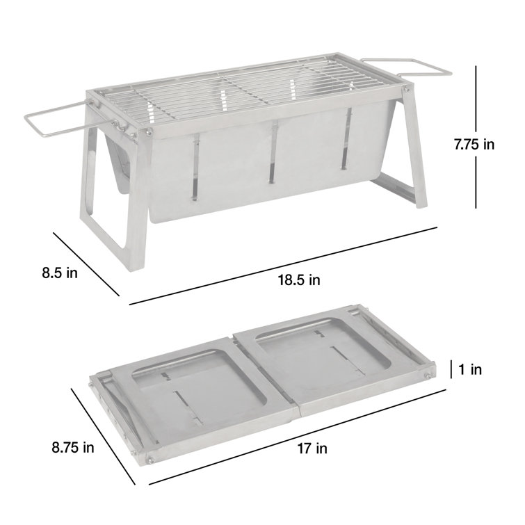 Compact Charcoal Stainless Steel Foldaway Grill