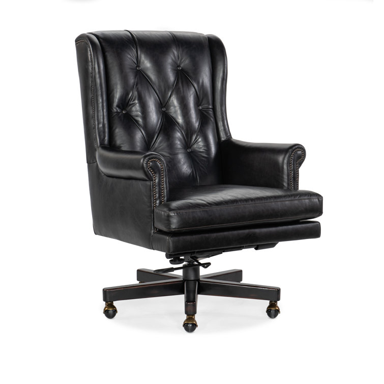 Old Saddle Black Leather Executive Swivel Chair