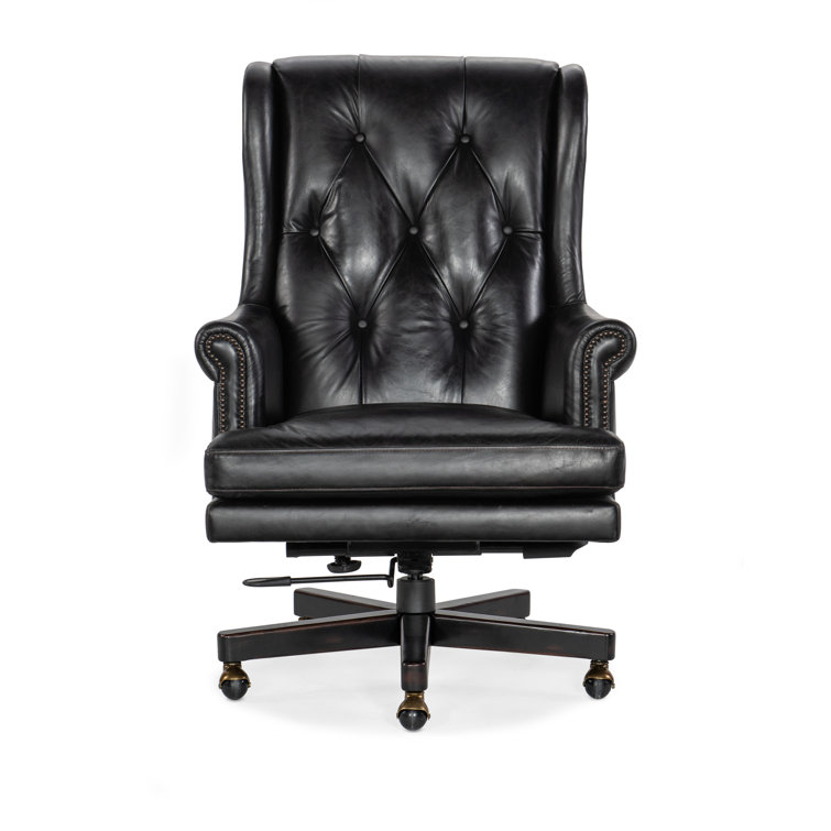 Old Saddle Black Leather Executive Swivel Chair