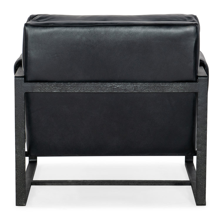 Riviera Black Leather and Metal Accent Chair