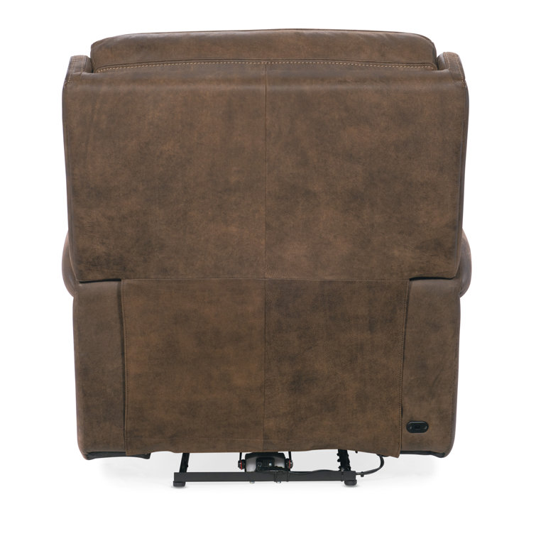 Seville Timber Brown Leather Reclining Armchair