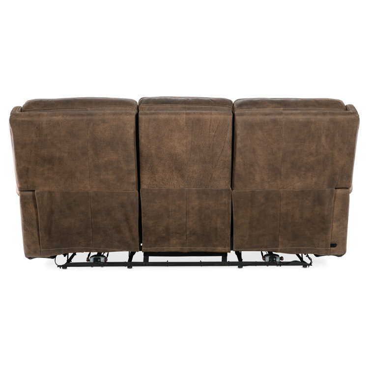 Wheeler 83'' Brown Leather Reclining Sofa with Nailhead Trim
