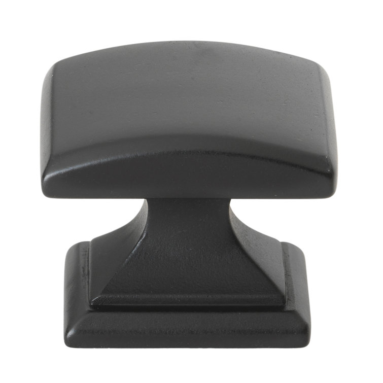 Matte Black Square Cabinet Knob with Mounting Hardware