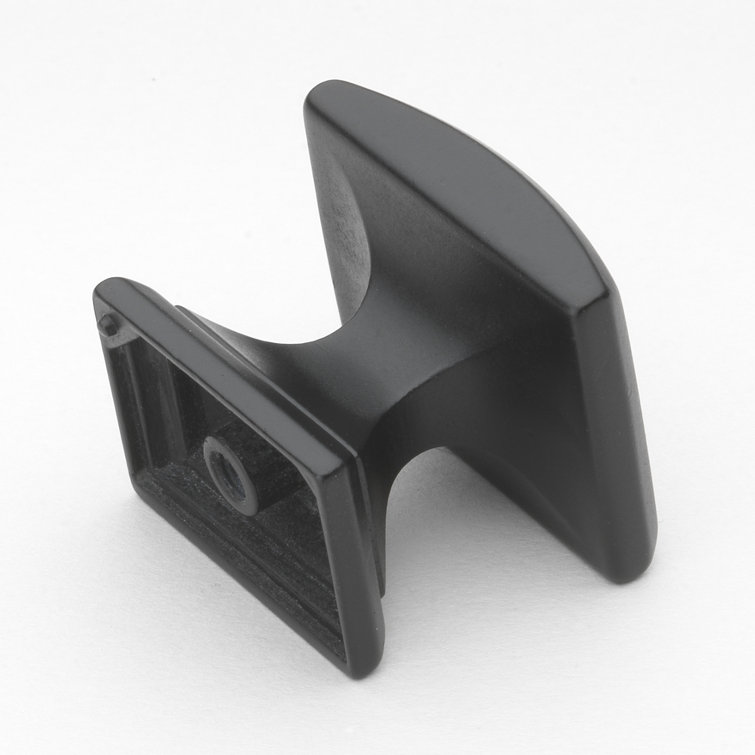 Matte Black Square Cabinet Knob with Mounting Hardware
