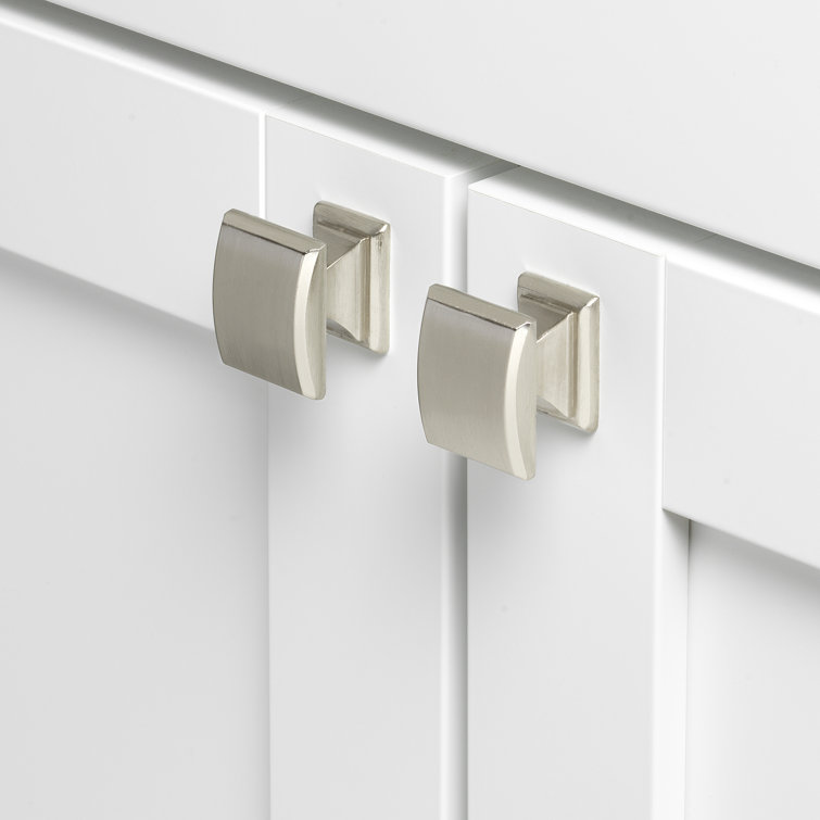 Brushed Nickel Square Cabinet Knob Set with Mounting Hardware