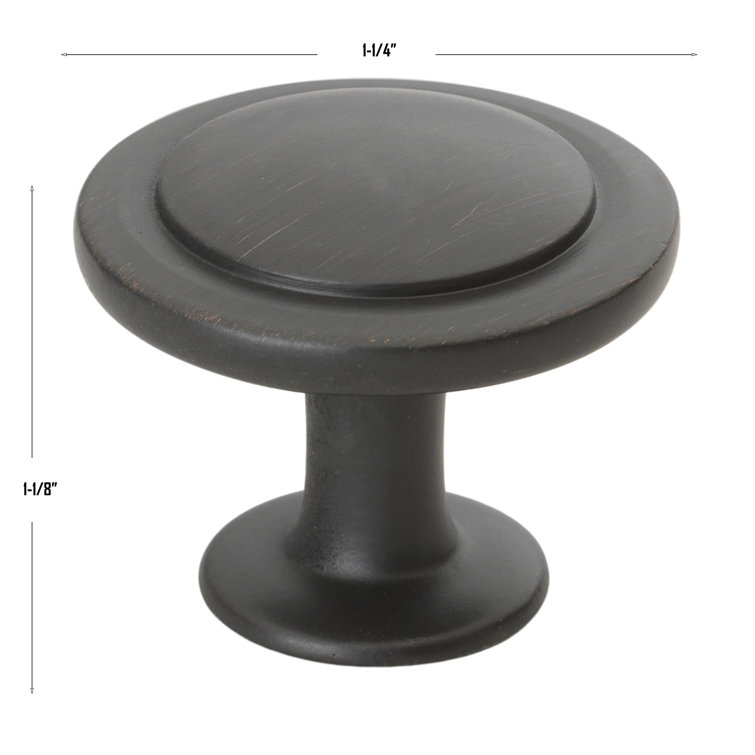 Classic Round Oil Rubbed Bronze Cabinet Knob with Mounting Hardware