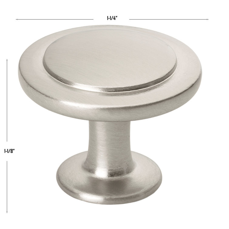 1-1/4" Satin Nickel Round Mushroom Cabinet Knob