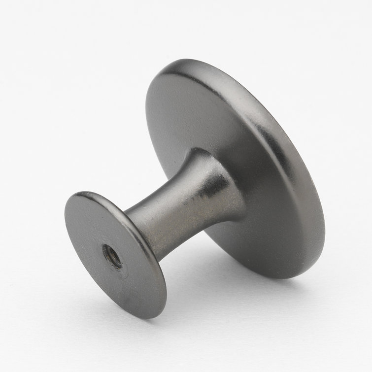 1.25" Round Satin Pewter Cabinet Knob with Mounting Hardware