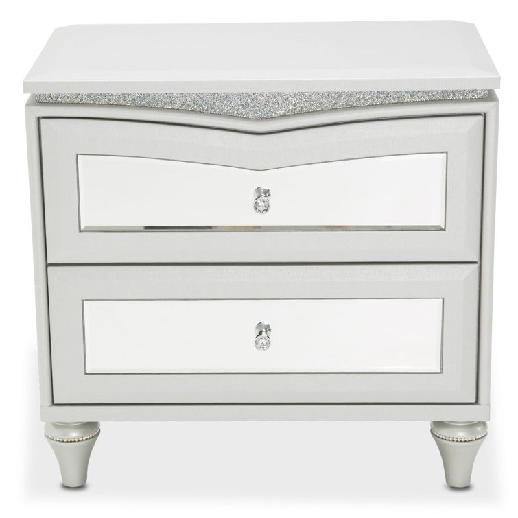 Melrose Plaza 2-Drawer Dove White Transitional Nightstand