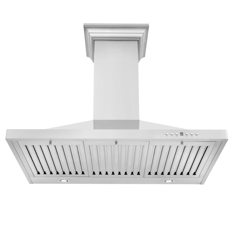 36" Stainless Steel Wall Mounted Range Hood with Crown Molding