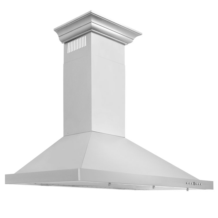 36" Stainless Steel Wall Mounted Range Hood with Crown Molding