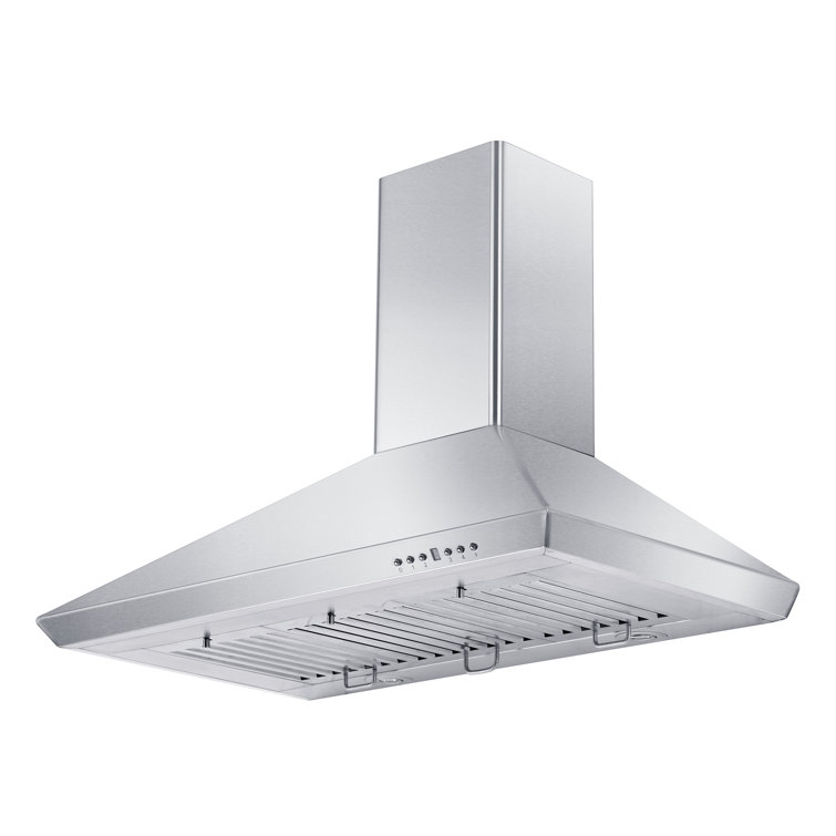 36" Stainless Steel Convertible Wall Mount Range Hood with Charcoal Filter