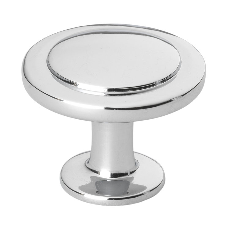 Polished Chrome Round Cabinet Knob with Mounting Hardware