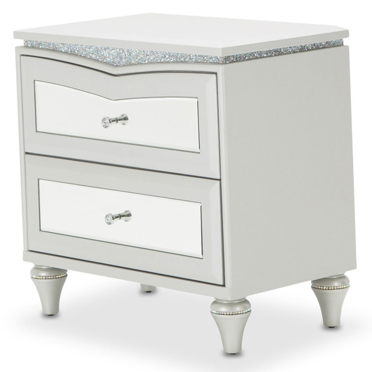 Melrose Plaza 2-Drawer Dove White Transitional Nightstand