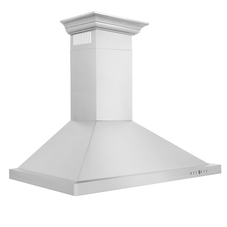 36" Stainless Steel Wall Mounted Range Hood with Crown Molding