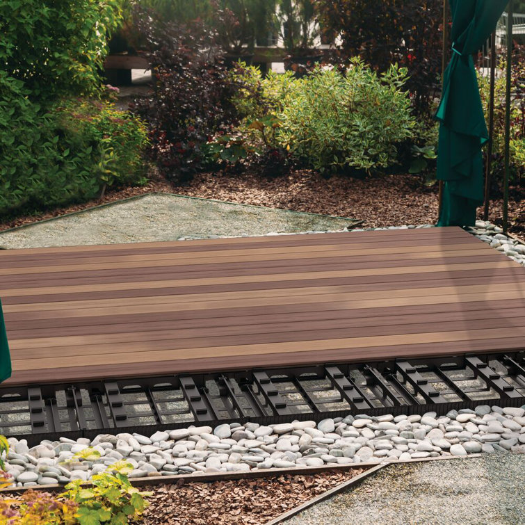 InstaDeck 4 ft. Walnut Composite Outdoor Flooring Kit