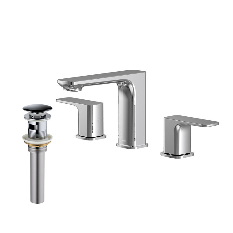 Venda Chrome Widespread 2-Handle Bathroom Faucet with Drain Assembly