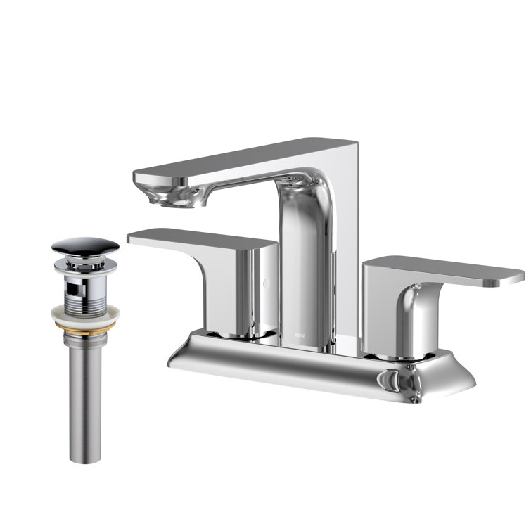 Venda Chrome Dual Handle Centerset Bathroom Faucet with Drain Assembly