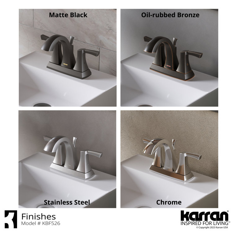 Matte Black Brass 2-Handle Centerset Bathroom Faucet