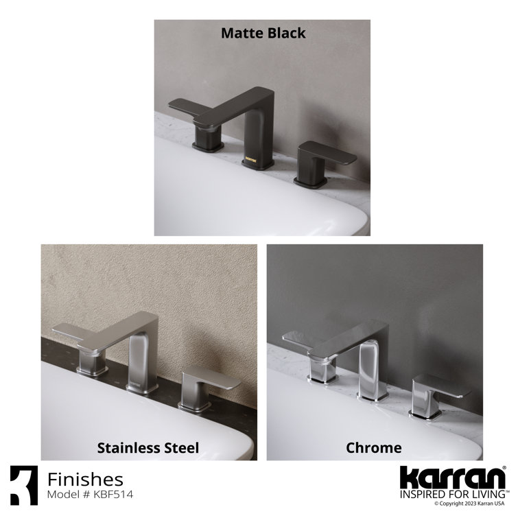 Stainless Steel 2-Handle Widespread Bathroom Faucet with Drain Assembly