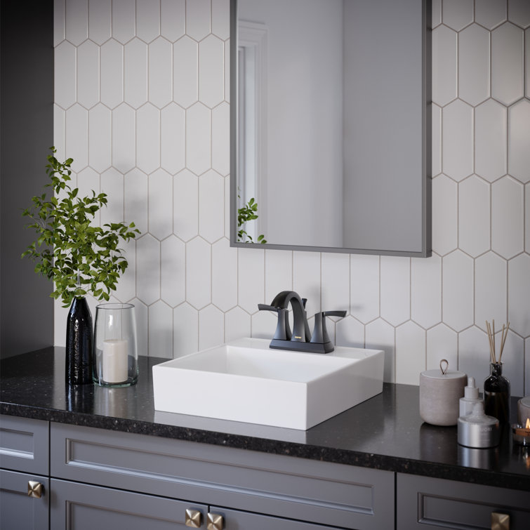 Matte Black Brass 2-Handle Centerset Bathroom Faucet