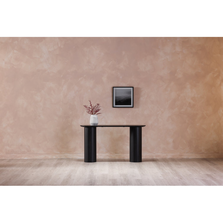 Daley 54'' Black Solid Oak Oval Console Table