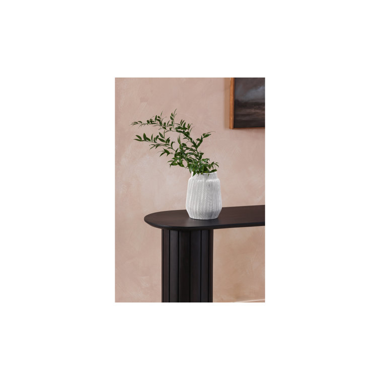 Daley 54'' Black Solid Oak Oval Console Table