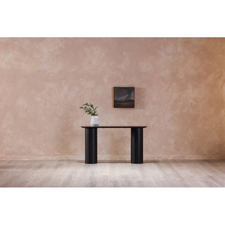 Daley 54'' Black Solid Oak Oval Console Table