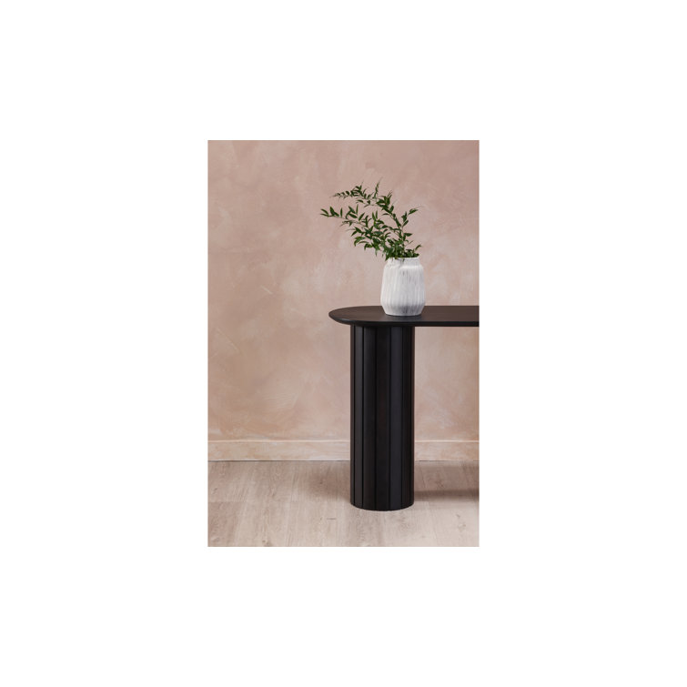 Daley 54'' Black Solid Oak Oval Console Table