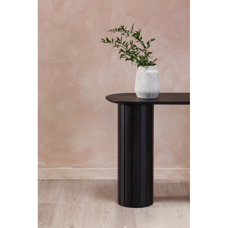 Daley 54'' Black Solid Oak Oval Console Table