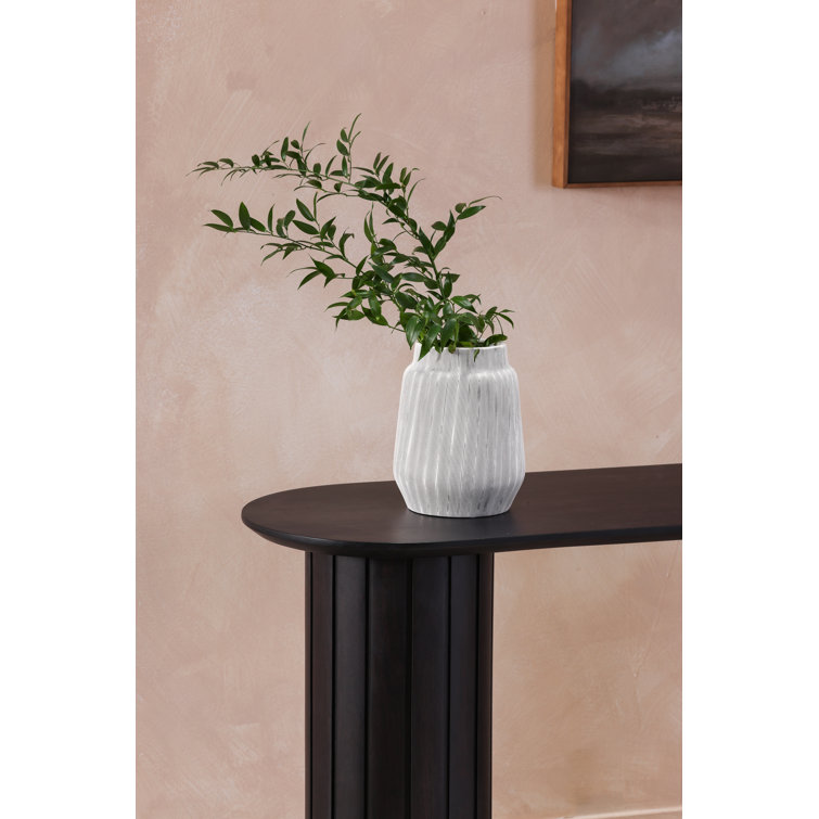 Daley 54'' Black Solid Oak Oval Console Table