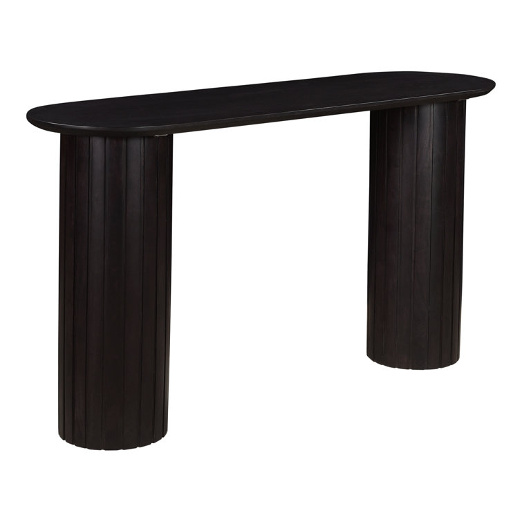 Daley 54'' Black Solid Oak Oval Console Table