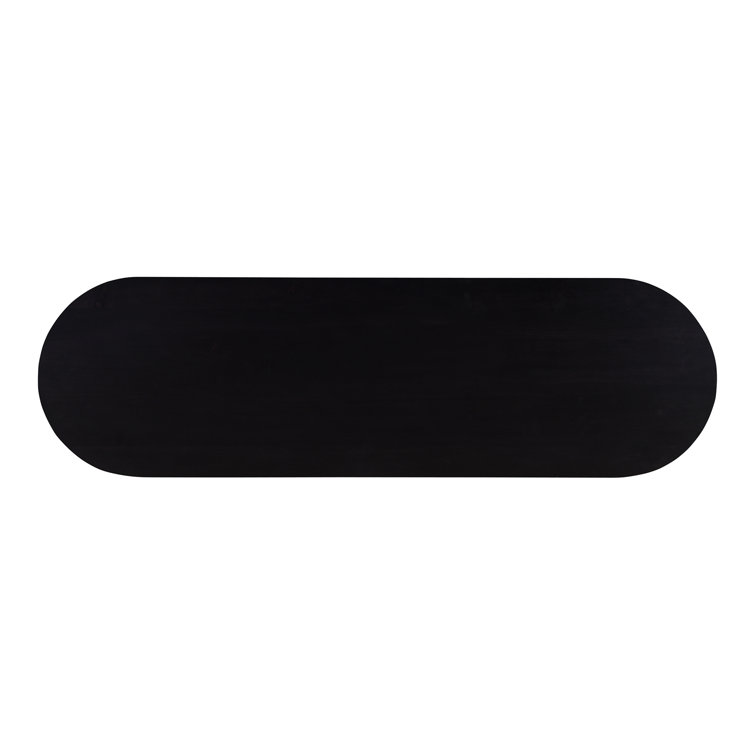 Daley 54'' Black Solid Oak Oval Console Table