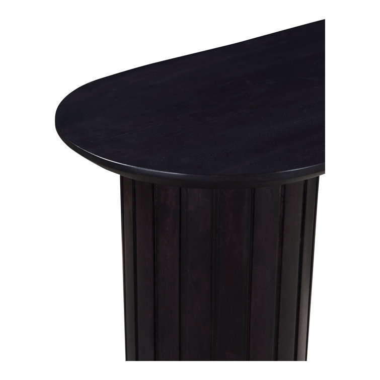 Daley 54'' Black Solid Oak Oval Console Table