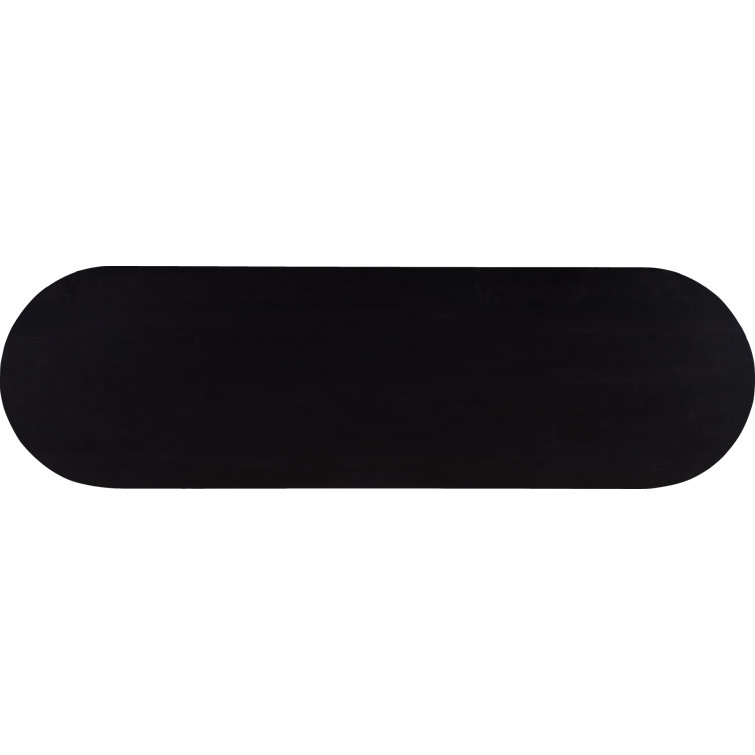 Daley 54'' Black Solid Oak Oval Console Table
