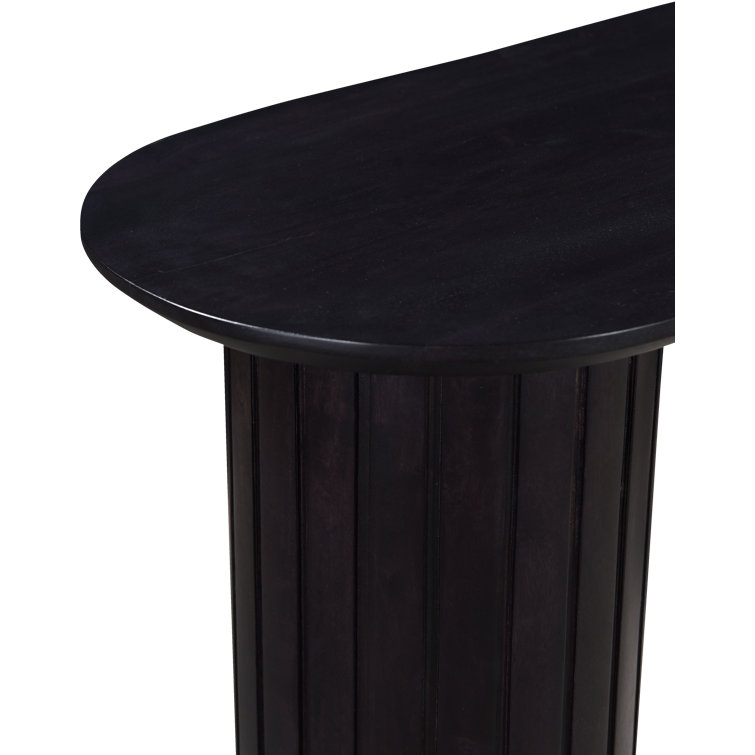Daley 54'' Black Solid Oak Oval Console Table