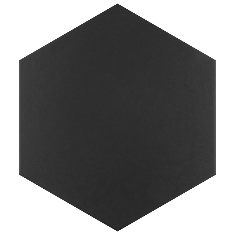 Matte Black Hexagon Porcelain Wall and Floor Tile