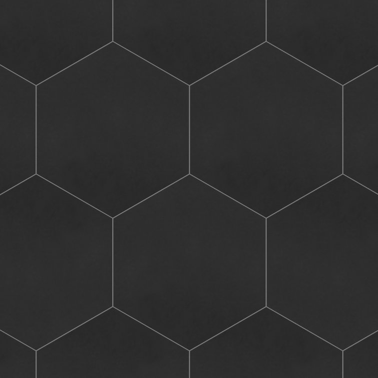 Matte Black Hexagon Porcelain Wall and Floor Tile