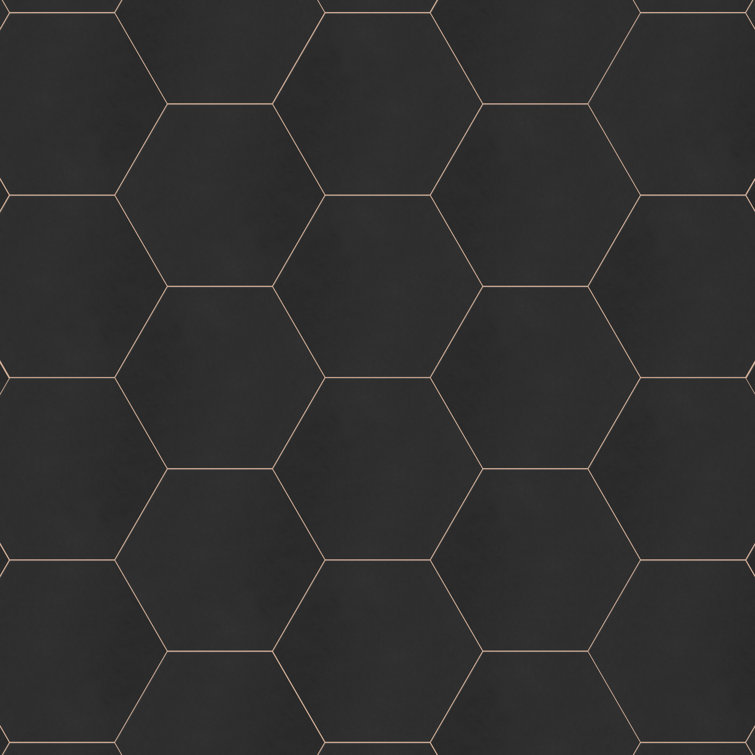 Matte Black Hexagon Porcelain Wall and Floor Tile