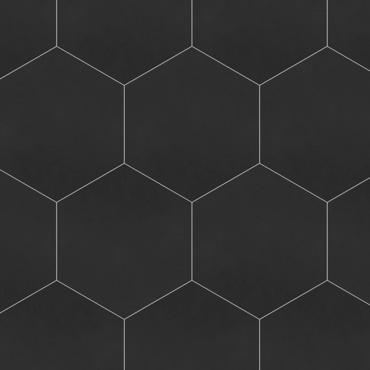 Matte Black Hexagon Porcelain Wall and Floor Tile