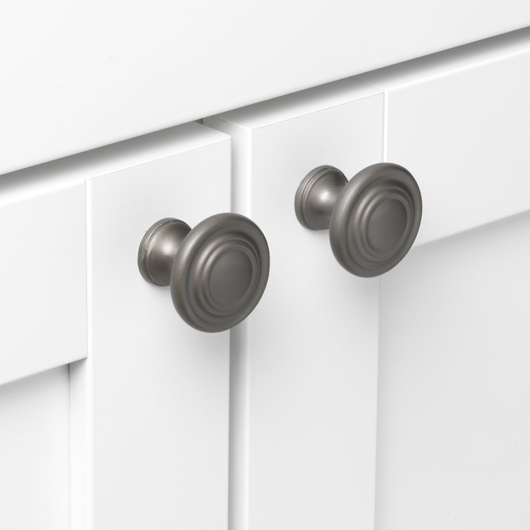 Graphite Gray Round Zinc Alloy Cabinet Knob with Satin Finish