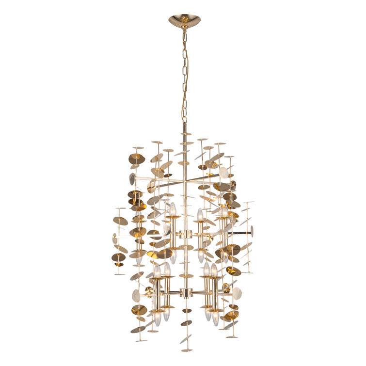 Yukari Polished Brass 16-Light Modern Linear Chandelier
