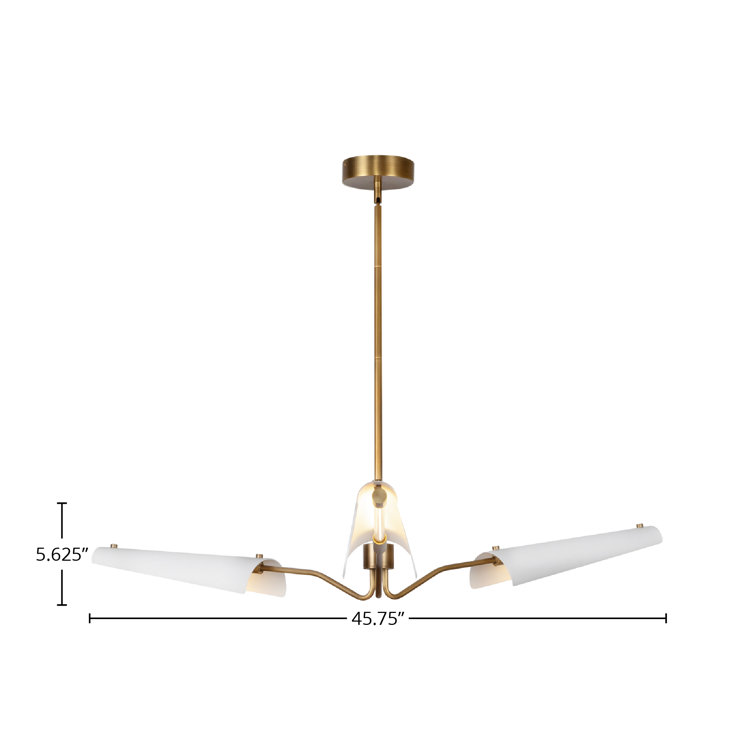Osorio Matte White and Vintage Brass LED Chandelier