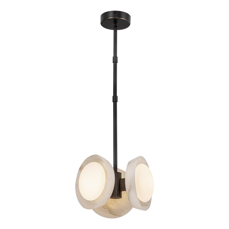 Alonso Urban Bronze and Alabaster LED Pendant Light